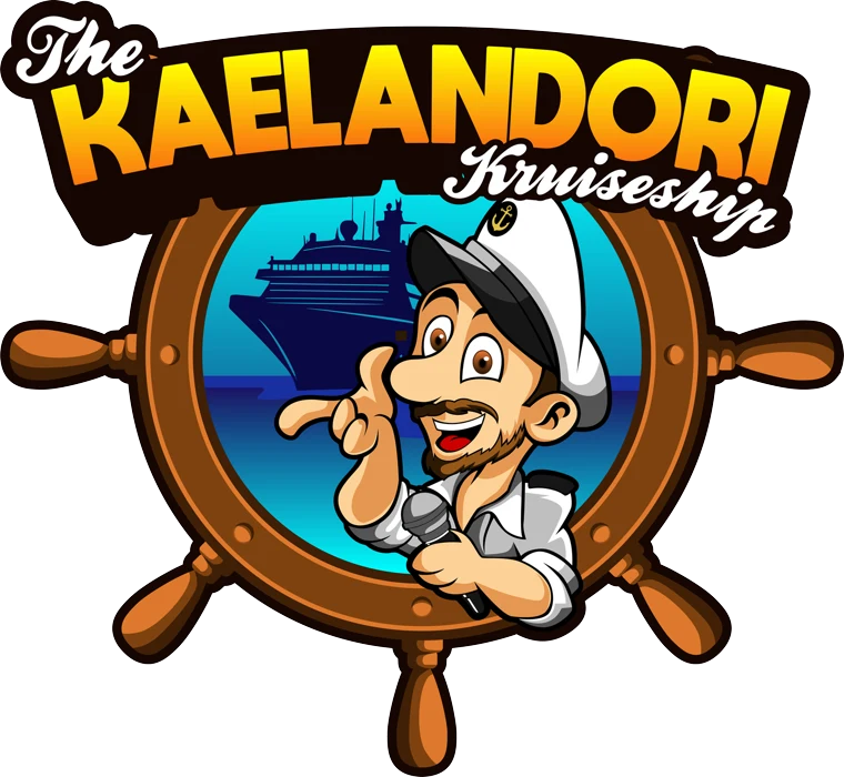 The Kaelandori Kruiseship: the captain at the ship's wheel, waving